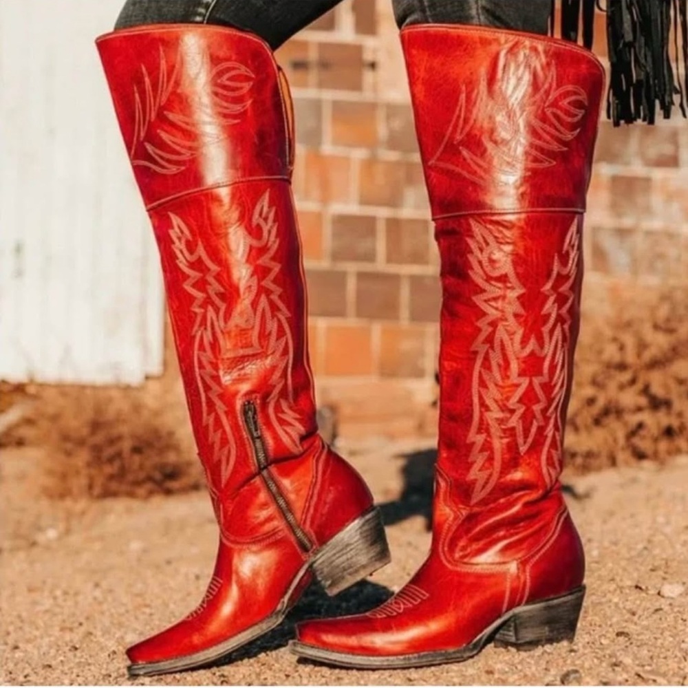 Freebird Red Wynonna Over the Knee Boots discontinued